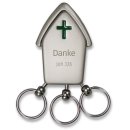 Schlüsselanhänger - Kirche - Kreuz Grün
