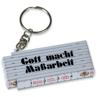 Schlüsselanhänger - Mini-Zollstock in weiß