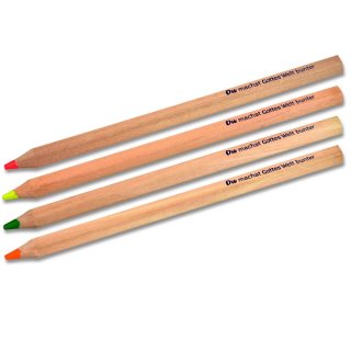 Vier Bleistifte mit leuchtenden Neon-Farben