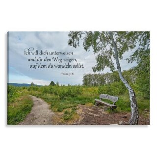 Pfad und Bank Bild auf Künstlerleinwand