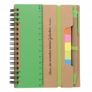 Multi Notizbuch mit Kugelschreiber in Grün