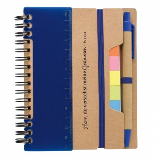 Multi Notizbuch mit Kugelschreiber in Blau