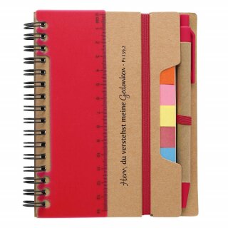 Multi Notizbuch mit Kugelschreiber in Schwarz