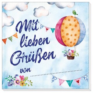 Haftnotiz Mit lieben Grüßen