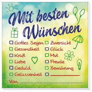 Haftnotiz Mit besten Wünschen