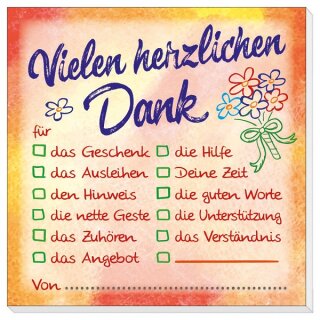Haftnotiz Vielen herzlichen Dank