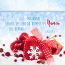 Karte mit rotem Päckchen und roter Schleife