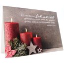 Doppelkarte zu Weihnachten - Drei Kerzen