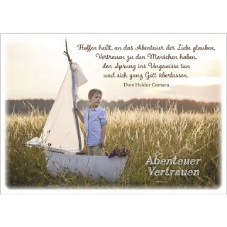 Postkarte - Hoffen heißt, an das Abenteuer