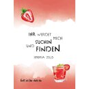 Postkarte im Aquarelldesign - Erdbeere