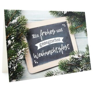 Doppelkarte zu Weihnachten - Schiefertafel