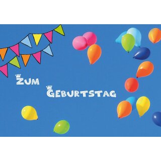 Faltkarte - Zum Geburtstag Luftballons
