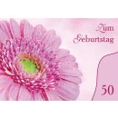 Faltkarte Zum 50. Geburtstag Blume