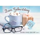 Doppelkarte zum 60. Geburtstag mit Brillenmotiv