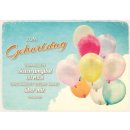 Doppelkarte zum Geburtstag Bunte Luftballons