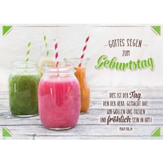 Doppelkarte zum Geburtstag mit Smoothiemotiv