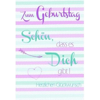 Doppelkarte zum Geburtstag mit Herzmotiv