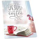 Notizheft Fueled by Jesus and coffee
