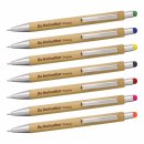 Bambus Kugelschreiber in 7 Touchpenfarben
