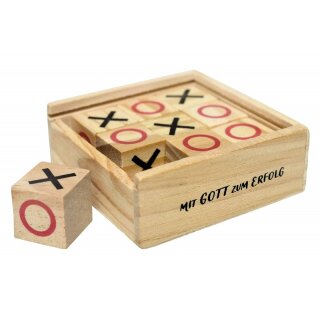 Spiel Tic Tac Toe in Holzbox