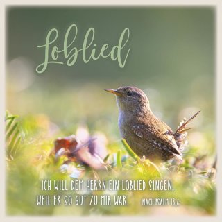 Metallschild Vogelmotiv mit Bibelvers aus Psalm 13 6