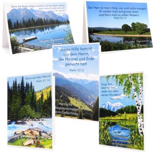 5er Set Doppelkarten zum Geburtstag