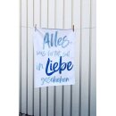 Weiße Geschirrtuch mit Blauer Schrift Alles Liebe