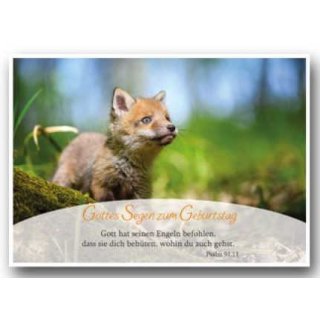 Postkarte mit einem Vers aus Psalm 91 11