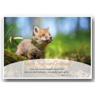 Postkarte mit einem Vers aus Psalm 91 11