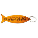 Schlüsselanhänger Lederband Fisch in Orange