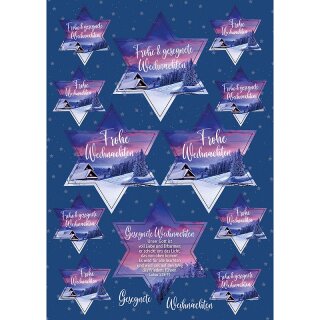 12 Aufkleber mit Weihnachts Motiv