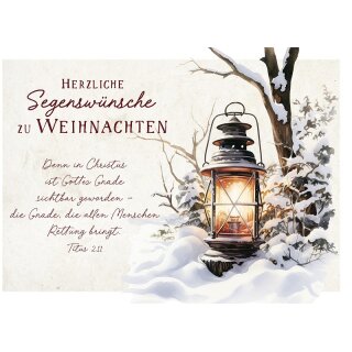 Postkarte - Laterne zu Weihnachten