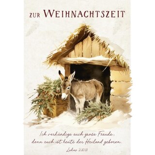 Postkarte - Esel Weihnachten