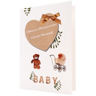 Faltkarte - Herzlich willkommen kleines Wunder