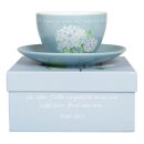 Tasse mit Untertasse Hortensie