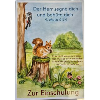 Doppelkarten zur Einschulung - Eichhörnchen