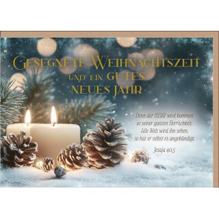 Faltkarte Weihnachtszeit Kerzen