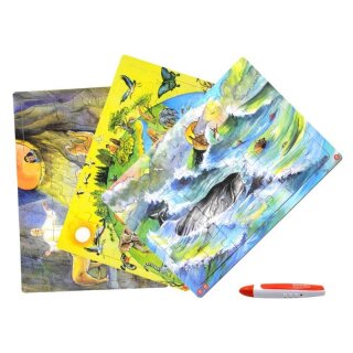 Audio-Holzpuzzle-Set 2 - (3 Puzzle + Audiostift)