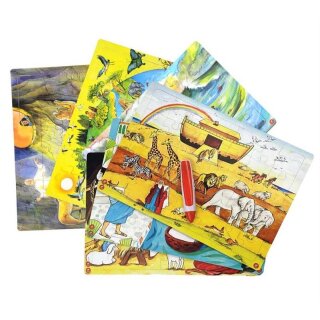 Audio-Holzpuzzle-Set 3 - (6 Puzzle + Audiostift)