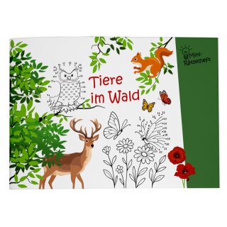 Mini-Rätselheft - Tiere im Wald