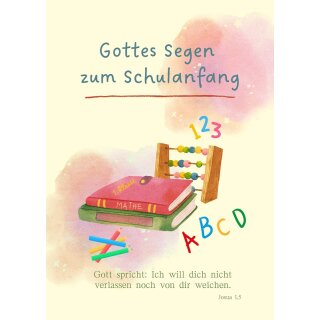 Faltkarte Gottes Segen zum Schulanfang