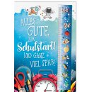 Faltkarte Schhulanfang - mit 3D Lineal blau