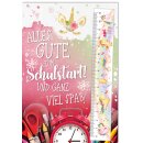 Faltkarte Schhulanfang - mit 3D Lineal rot