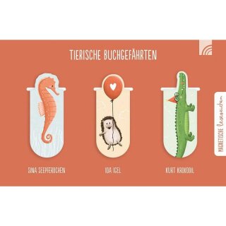 3er-Lesezeichen-Set Tierische Buchgefährten