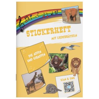Stickerheft - Die Affen und Giraffen mit Liederrätseln