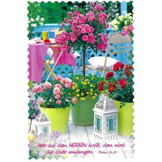 Mini-Spruchkarten - Balkon mit Blumen (12 Stück)