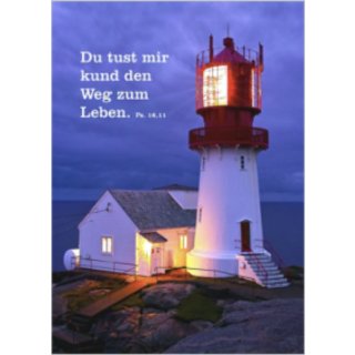 Postkarte mit Leuchtturmmotiv