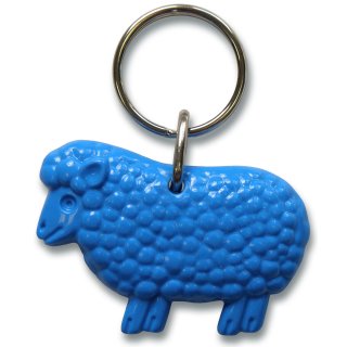 Schlüsselanhänger Schaf, Acryl, 5 cm, blau, Psalm 23